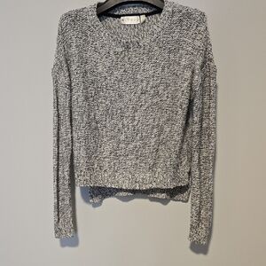 Retrodo Marled Crewneck Sweater - Black & White